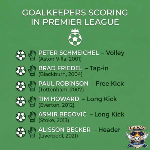 สถิติผู้รักษาประตูที่ทำประตูได้ในพรีเมียร์ลีก